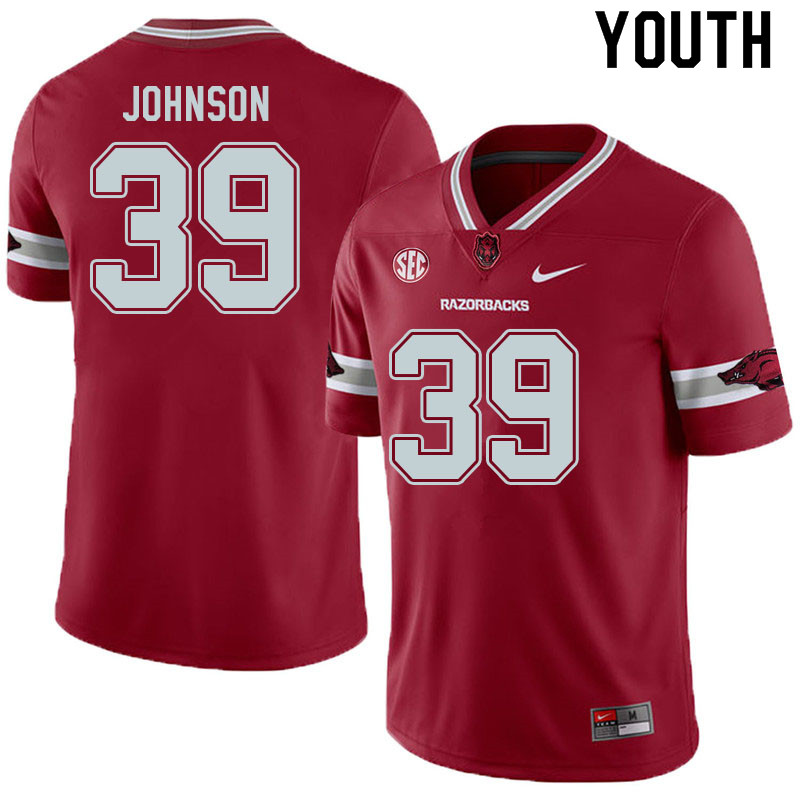 Youth #39 Nathan Johnson Arkansas Razorbacks College Football Jerseys Sale-Alternate Cardinal